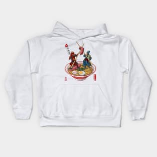 Samurai duel over Ramen Kids Hoodie